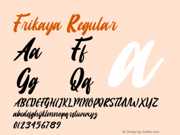 Frikaya Version 1.00;October 27, 2021;FontCreator 11.5.0.2422 64-bit图片样张