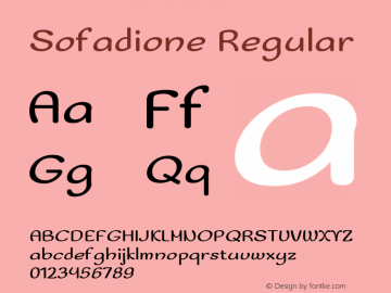 Sofadione Version 1.001;January 27, 2022;FontCreator 14.0.0.2794 64-bit图片样张