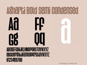 Agharti Bold Semi Condensed Version 1.000图片样张