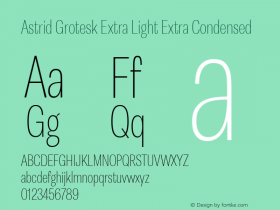 Astrid Grotesk Extra Light Extra Condensed Version 2.000图片样张