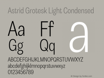 Astrid Grotesk Light Condensed Version 2.000图片样张