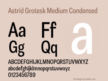 Astrid Grotesk Medium Condensed Version 2.000图片样张