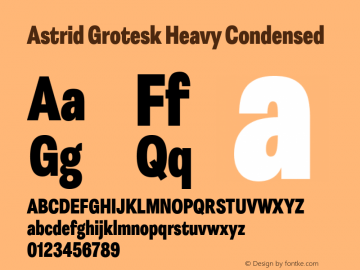 Astrid Grotesk Heavy Condensed Version 2.000图片样张