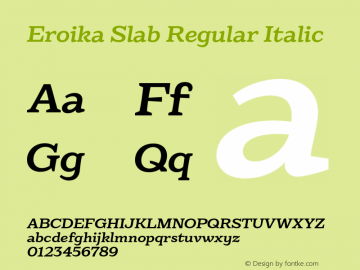 EroikaSlab-RegularItalic 图片样张