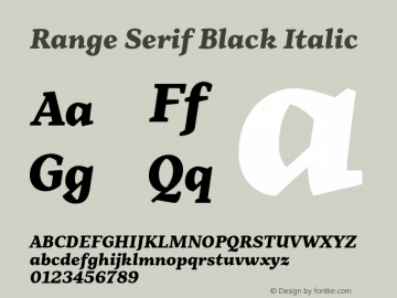 Range Serif Black Italic 1.000图片样张
