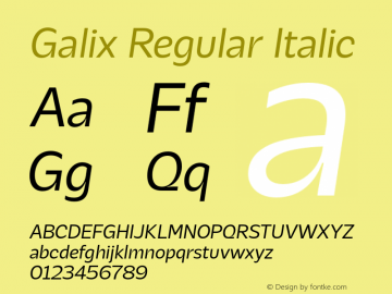 Galix-RegularItalic 图片样张