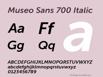 Museo Sans 700 Italic Version 1.000图片样张