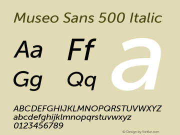 Museo Sans 500 Italic Version 1.000图片样张