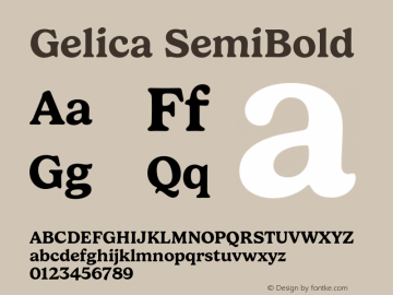 Gelica-SemiBold Version 1.000图片样张