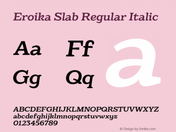 EroikaSlab-RegularItalic 1.000图片样张