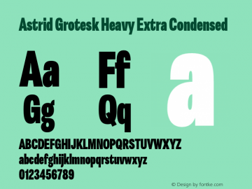 AstridGrotesk-HvXCn Version 2.000图片样张