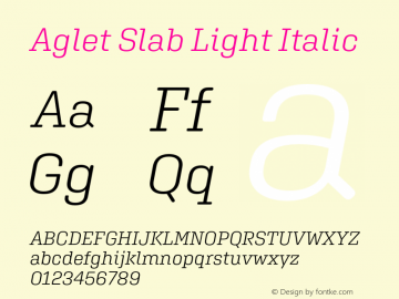 AgletSlab-LightItalic V�e�r�s�i�o�n� �1�.�0�0�2�;�h�o�t�c�o�n�v� �1�.�0�.�1�1�6�;�m�a�k�e�o�t�f�e�x�e� �2�.�5�.�6�5�6�0�1图片样张