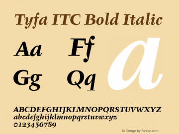 Tyfa ITC Bold Italic Version 001.001图片样张