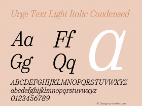 UrgeText-LightItalicCond 1.000图片样张