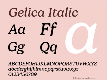 Gelica-Italic Version 1.000图片样张