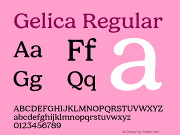 Gelica-Regular Version 1.000图片样张