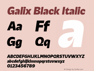 Galix-BlackItalic 1.000图片样张