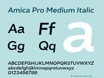 AmicaPro-MediumItalic 1.000图片样张