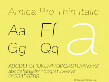 AmicaPro-ThinItalic 1.000图片样张