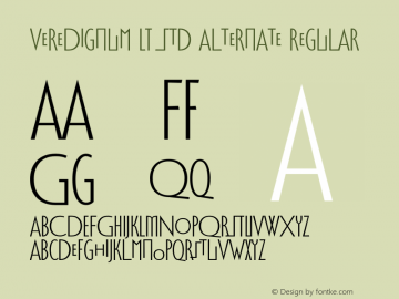 VereDignum LT Std Alternate Regular Version 1.000;PS 001.000;Core 1.0.38 Font Sample