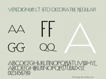 VereDignum LT Std Decorative Regular Version 1.000;PS 001.000;Core 1.0.38 Font Sample