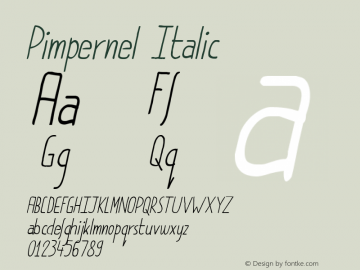 Pimpernel-Italic Version 1.000图片样张