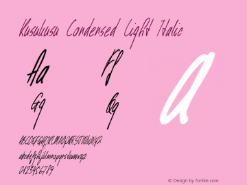 Kusukusu-CondensedLightItalic Version 1.000图片样张