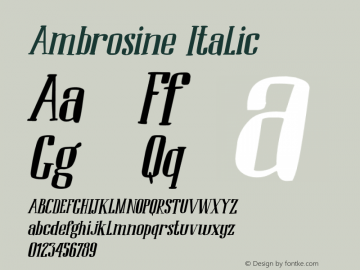 Ambrosine Italic Version 1.000图片样张