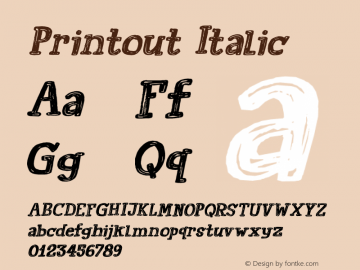 Printout Italic Version 1.000图片样张