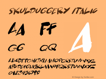 Skulduggery Italic Version 1.000图片样张