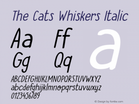 TheCatsWhiskers-Italic Version 1.000图片样张