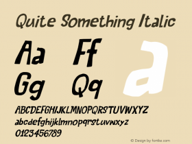 Quite Something Italic Version 1.000图片样张