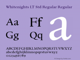 Whitenights LT Std Regular Regular Version 1.000;PS 001.000;Core 1.0.38图片样张