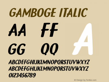 Gamboge Italic Version 1.000图片样张
