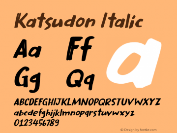 Katsudon Italic Version 1.000图片样张