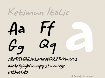 Ketimun Italic Version 1.000图片样张