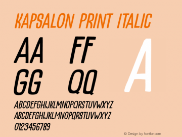 Kapsalon Print Italic Version 1.000图片样张