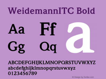 WeidemannITC Bold Version 001.000 Font Sample