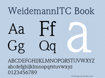 WeidemannITC Book Version 001.000 Font Sample