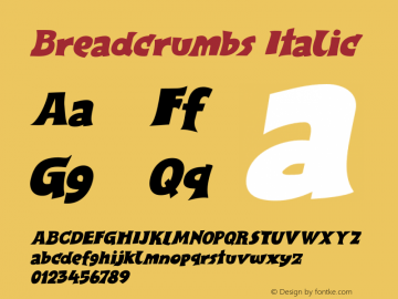 Breadcrumbs Italic Version 1.000图片样张