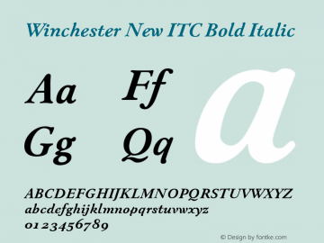 Winchester New ITC Bold Italic Version 001.001 Font Sample