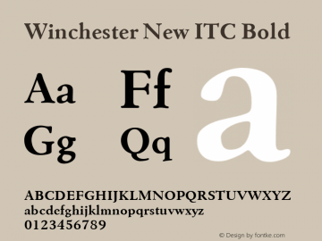 Winchester New ITC Bold Version 001.001 Font Sample