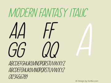 Modern Fantasy Italic Version 1.000图片样张