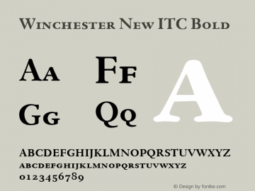 Winchester New ITC Bold Version 001.001 Font Sample