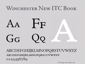 Winchester New ITC Book Version 001.001 Font Sample