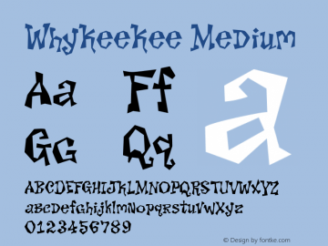 WhyKeeKee Medium Version 001.000 Font Sample