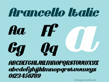 Arancello Italic Version 1.000图片样张