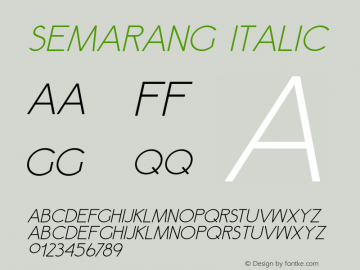 Semarang-Italic Version 1.000图片样张