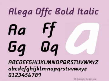 Alega Offc Bold Italic Version 7.504; 2009; Build 1020图片样张