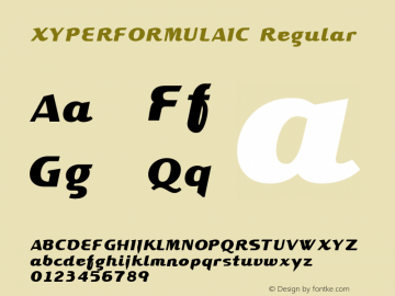 XYPERFORMULAIC Regular Version 001.000图片样张